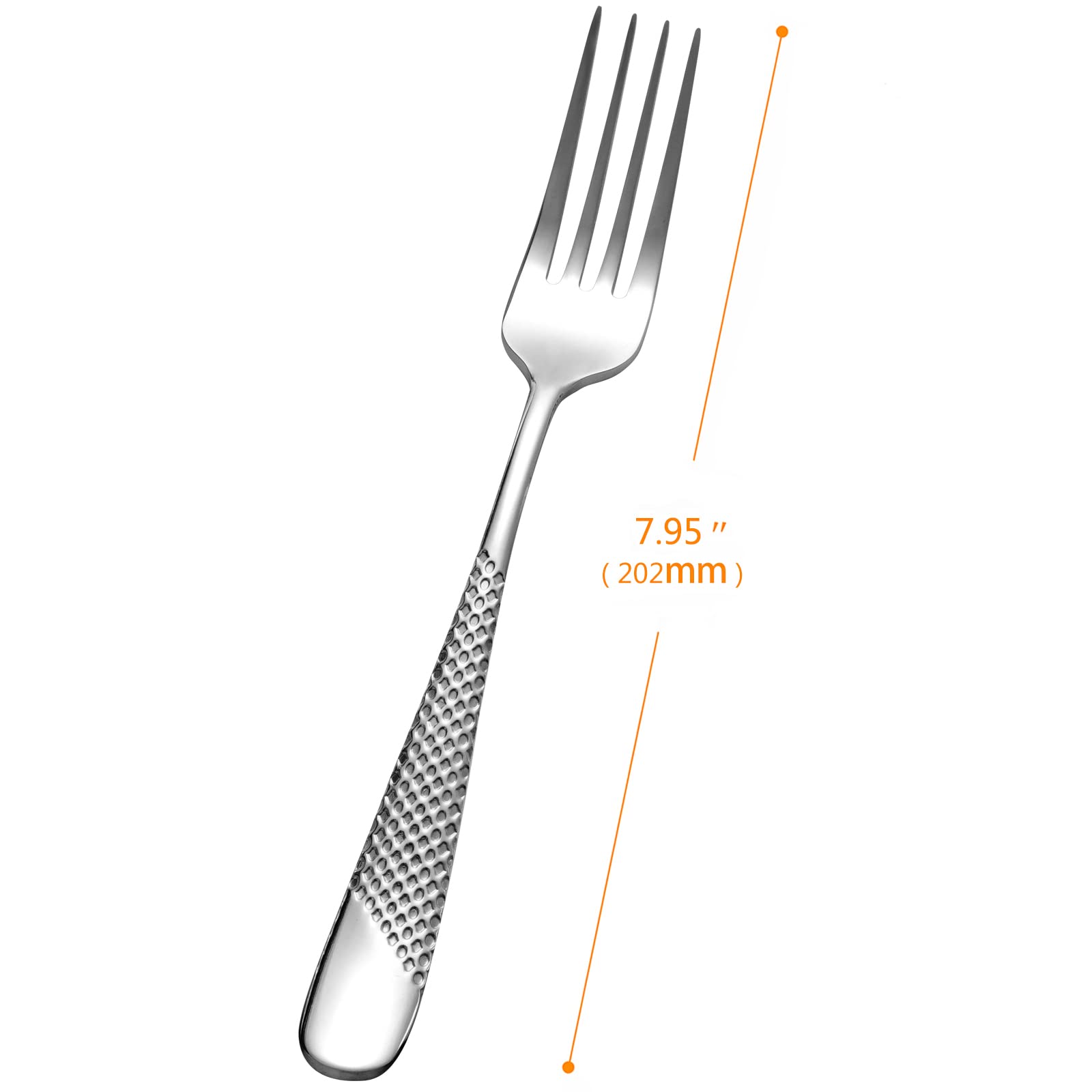 Xideman® Premium Hammered Dinner Forks (20.7cm), 6-Piece, 18/10 Stainless Steel Cutlery Forks Set - Image 2