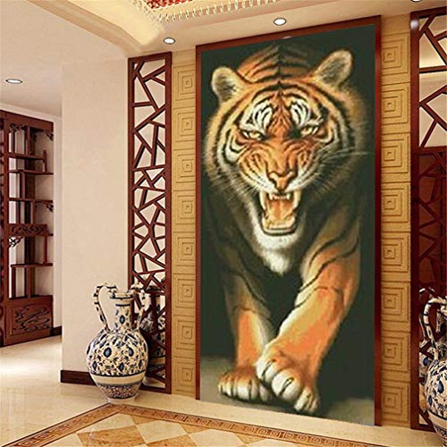 Deike Mild DIY Diamant Painting Full Bohrer 5D Handgemachtes Tiger Diamond Malerei Wohnzimmer Schlafzimmer Wanddekoration (60x100cm) Cover