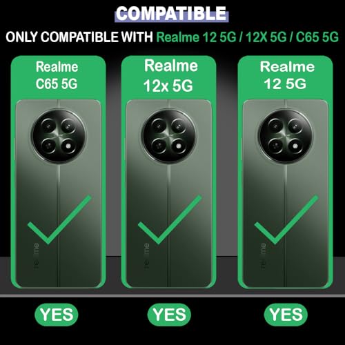 Image of Shockproof Case | Full Camera Protection | TPU Flexible Back Cover for Realme 12 5G / 13 5G / 12x 5G / C65 5G / Narzo 70x 5G / N65 5G (Matte Black)