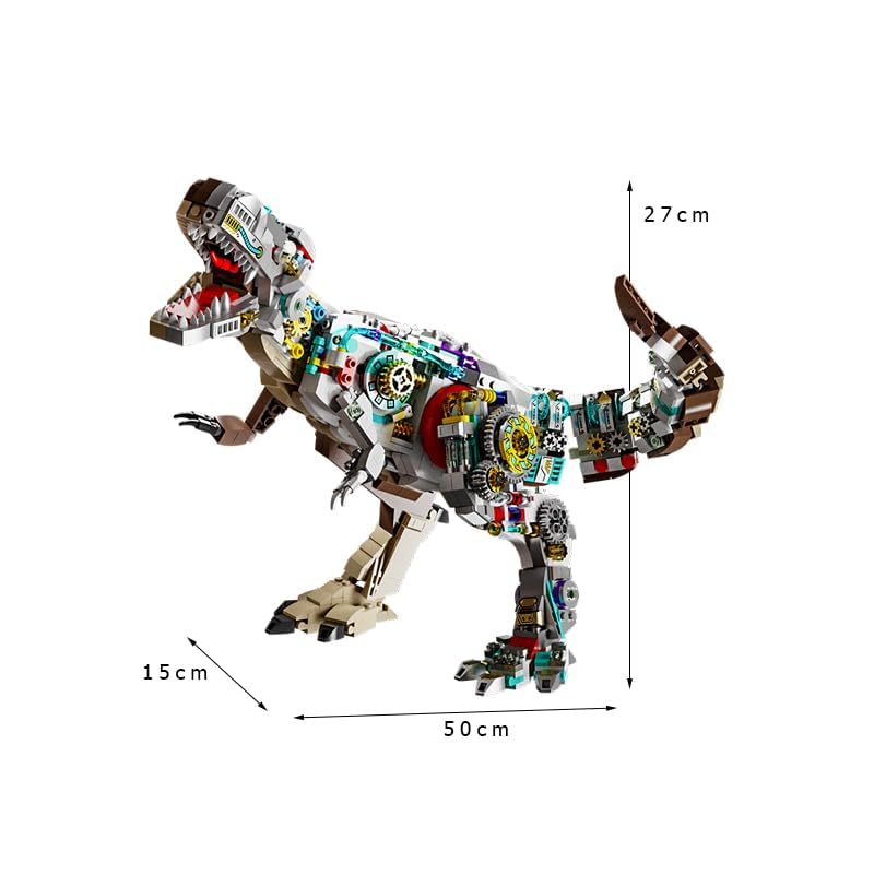Image of SKY LINE OCEAN Mechanical T-Rex Building Kit, 1388 PCS STEM Dinosaur Construction Set, Large Articulated Tyrannosaurus Rex Model with Moving Joints, Educational Toy Gift for Teens Ages 14+