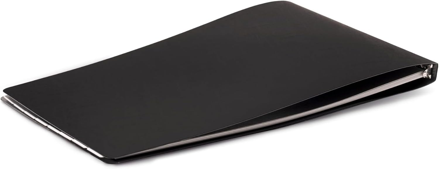 11x17 Landscape Binder, Black Vinyl 3-Ring Document Organizer with Reinforced 0.5-inch Round Rings. Portfolio Art Binder for Artwork Storage, Tabloid Documents, Presentation, Tattoo Display Book