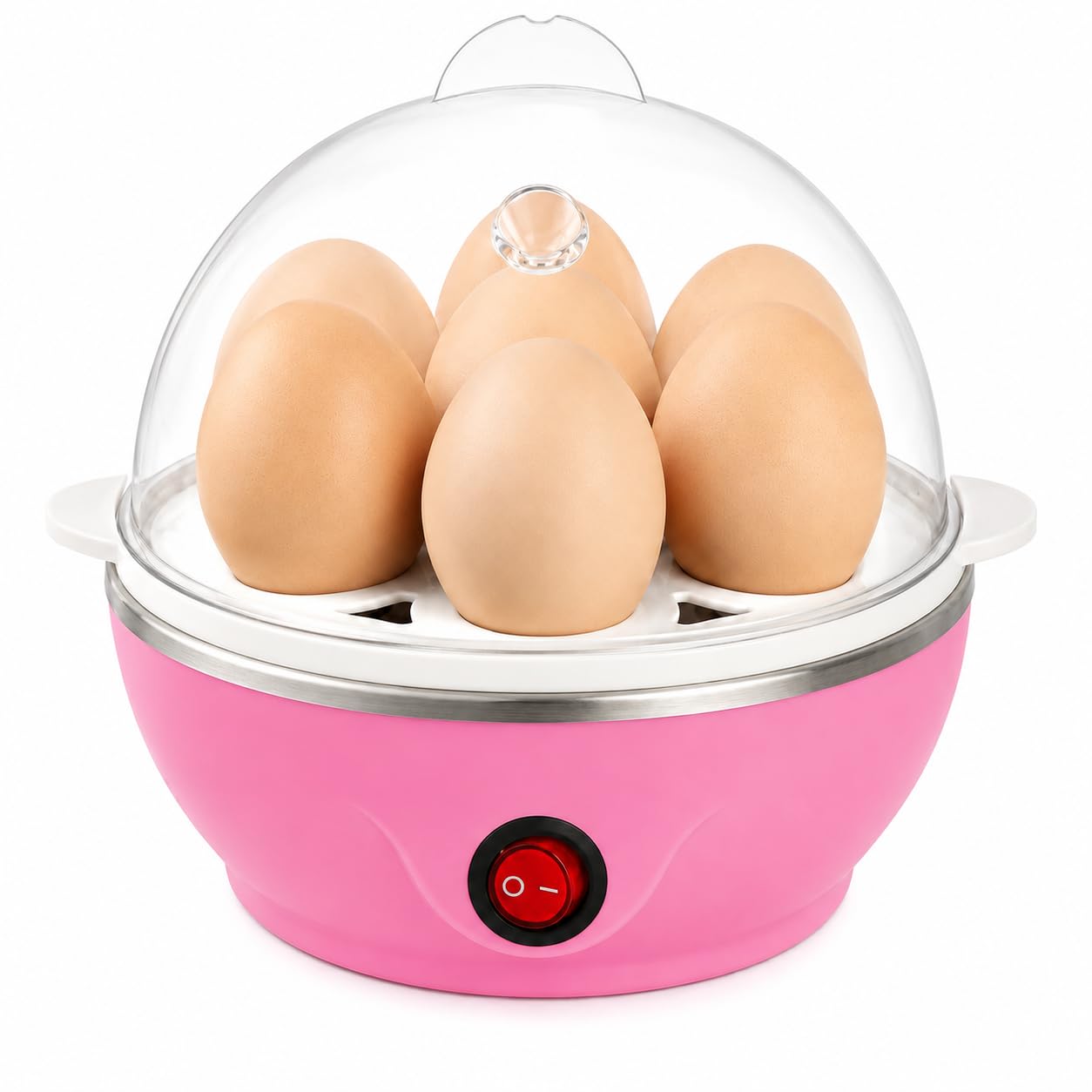 Professional Electric Egg Boiler and Steamer | 7-Egg Capacity Rapid Egg Cooker with Automatic Shut-Off | Stainless Steel Heating Plate & Clear Lid for Soft, Medium, or Hard Boiled Eggs-picture-36