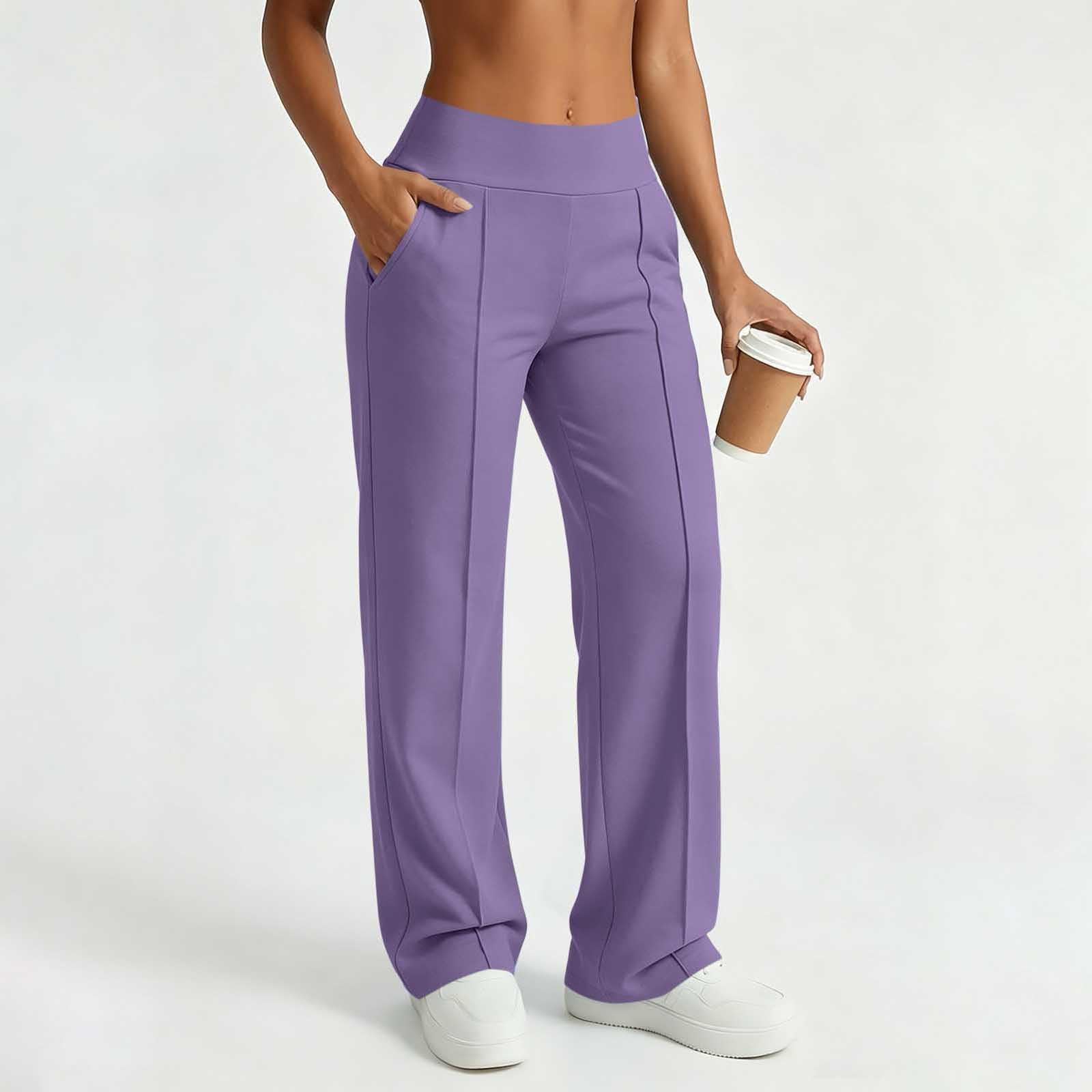 Palazzo Hose Schlag Leggings Sommer Leggings Leicht Damen Laufhosen Hohe Taille Dehnbar Lounge Baggy Weitbeinige Hose Weite Lose Sweatpants Mit Taschen Elegante Traininghose Traininghose