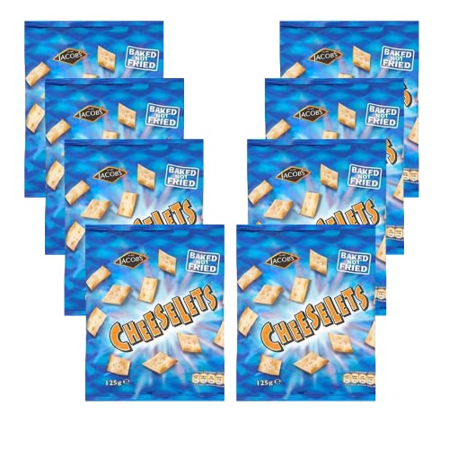 Multipack Cheese Flavour Baked Biscuits | Jacobs Cheeselets 125g X 8 (Pack of 8)