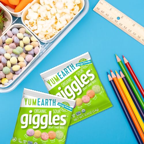 Image of YumEarth Organic Sour Giggles Chewy Candy, 0.5oz Snack Packs (Pack of 10)