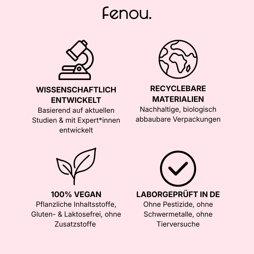 Fenou Beauty x Cycle - Nahrungsergänzungsmittel für Frauen - Pflanzliches Supplement bei Hautunreinheiten, Hormoneller Akne & Haarausfall - 60 Kapseln
