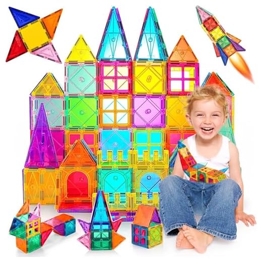 Katiago Costruzioni Magnetici per Bambini 80 Pezzi 3D Educativo Blocchi Set Giocattoli STEMS Creatività Montessori per 3+ Ragazze di Anni