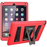 i-Blason Apple iPad Air / iPad 5 ArmorBox 2 Layer Convertible [Hybrid] Full-Body Protection KickStand Case with Built-in Screen Protector for Kids Friendly (Red/Black)