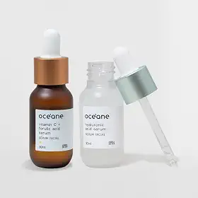 Kit Sérum Facial com Ácido Hialurônico + Sérum Facial de Vitamina C e Ácido Ferulico (2 Produtos)