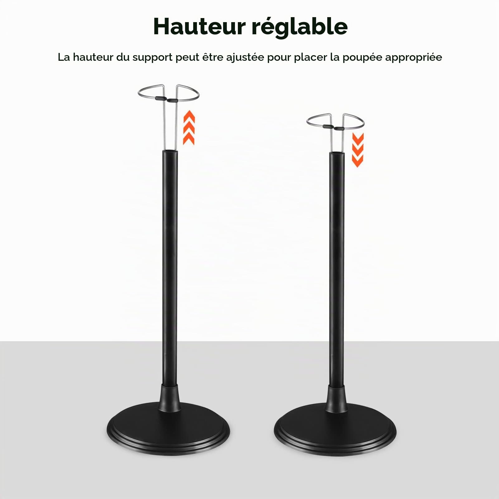 TOYANDONA 2 Pièces Hauteur Réglable Gabys Noir Dollhouae Affichage De Marionnettes De Poupée Support De Poupée Poupées Noires Organisateur De Jouets d'ours De Poupée Supports De Poupée