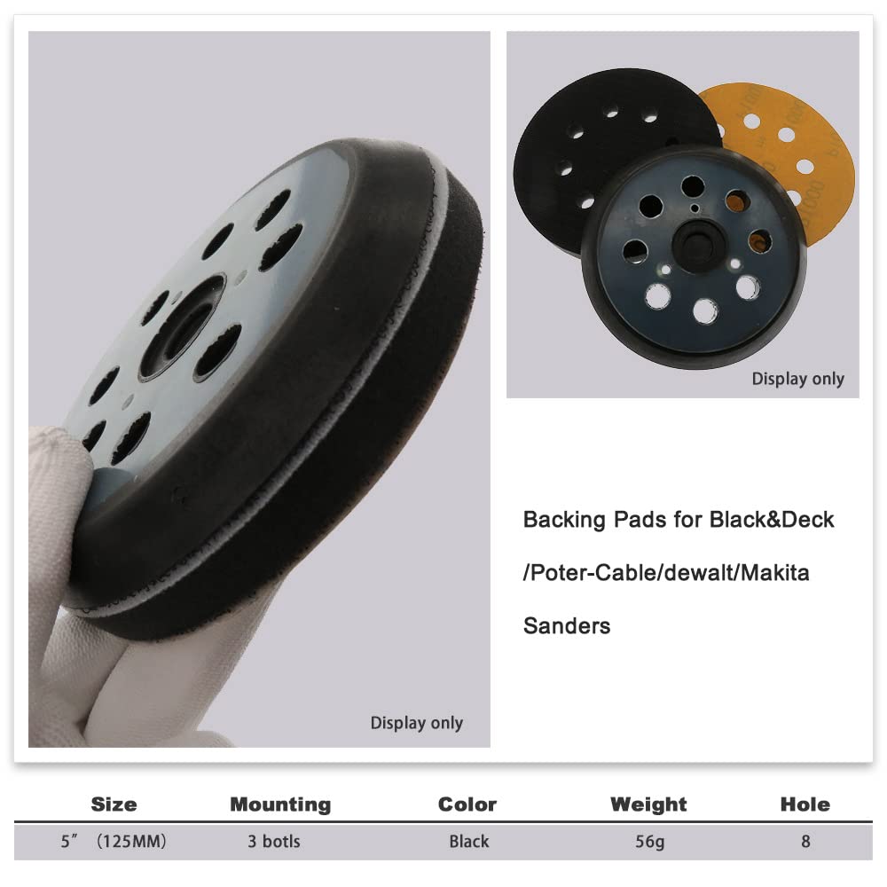Discos Abrasivos Autoadhesivos para Lijadora Orbital Aleatoria de 125 Mm, 5 Pulgadas, 8 Agujeros, 3 Pernos, Almohadilla Trasera Autoadhesiva, Discos Abrasivos de Papel de Lija, Paquete de 10