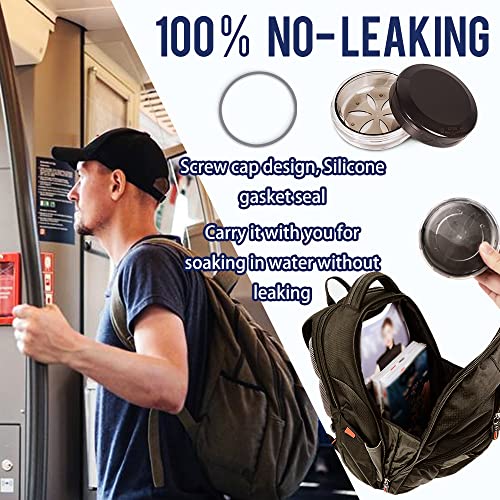 Uouovo Denture Cup Retainer Case, Definitely No-Leak, Denture Bath Case, Denture Case, Retainer Cleaning Box For Traveling, Denture Cup With Strainer & Mirror (Grey) #TOP6