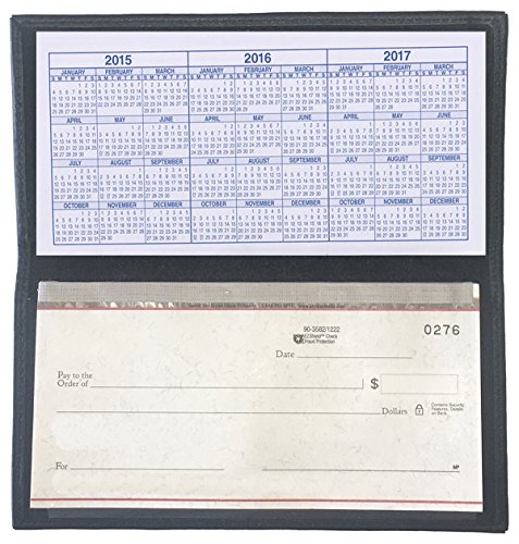 Black Basic Genuine Leather Checkbook Cover For Men & Women #TOP1