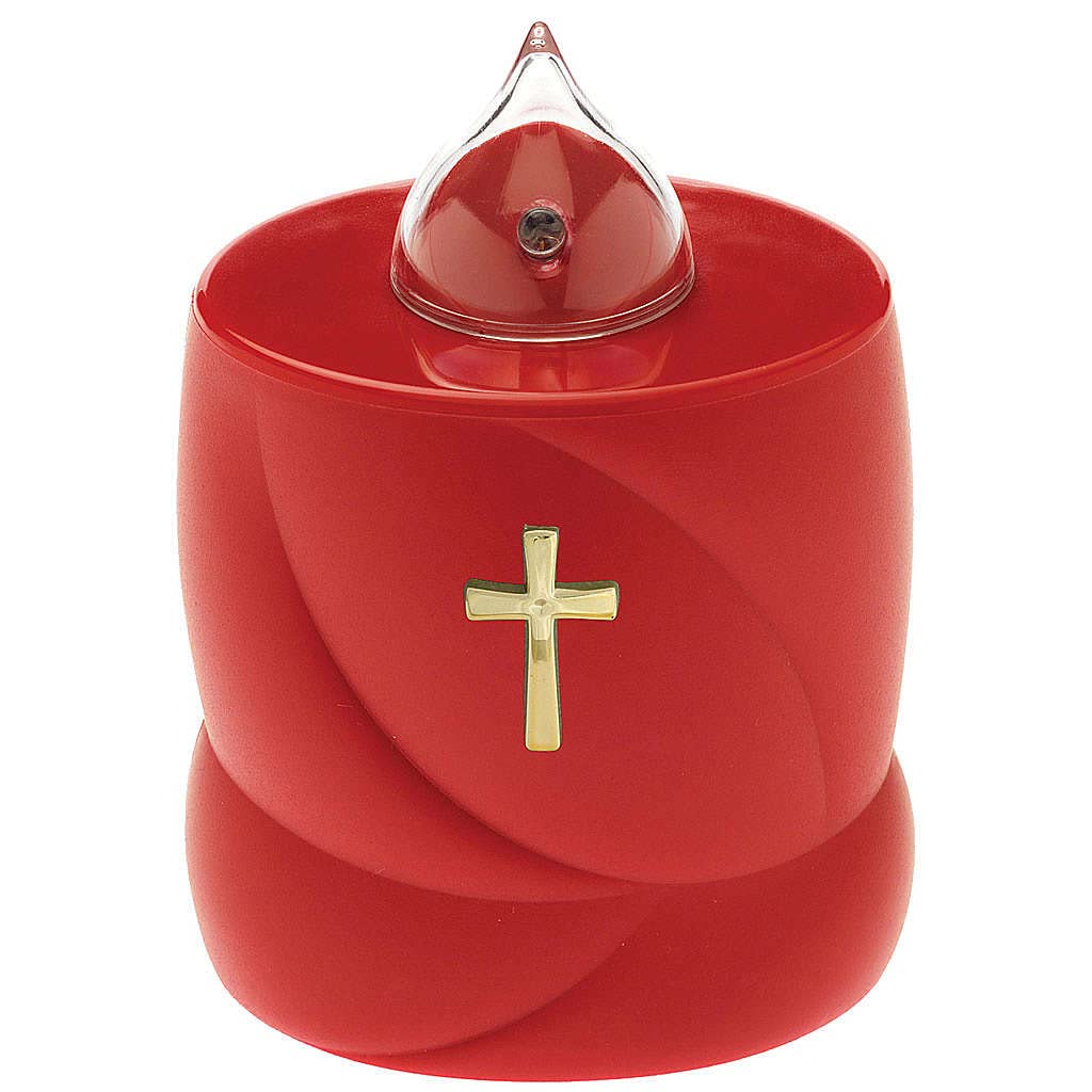 Holyart Lumada Electric Candle, red with Intermittent Light and Cross