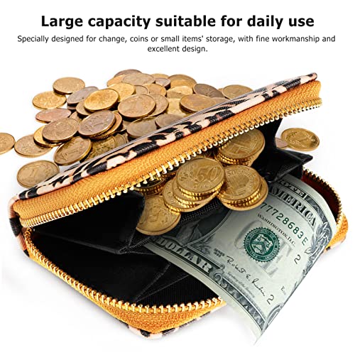2pcs Women Credit Cards Holder, PU Leather Cards Container, Cash Storage Pouch with Zipper, Credit Card Coin Wallet, Change Pouch for Women (Leopard Print and Zebra Print)3