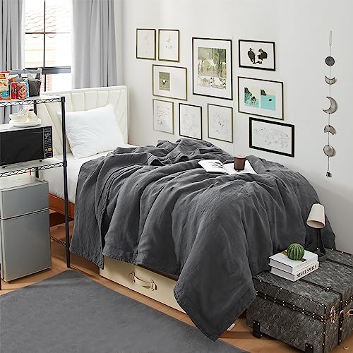 Byourbed Dark Sky Reserve® - Portugal Made 100% Linen Twin XL Comforter - Charcoal Gray