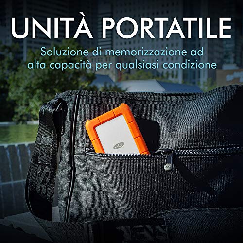 Rugged USB-C 2TB, Hard disk esterno portatile, Resistente a Cadute, PC Mac iPad & iPhone, Data Rescue Service (STFR2000800) - Hdd - Immagine 2