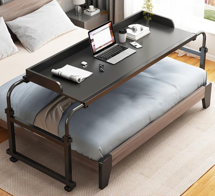 Table de lit réglable avec roulettes pour fauteuil roulant