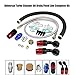 Turbo Oil Feed Line Oil Drain Return Line Complete Kit for T3 T4 T3/T4 T70 T66 Silver Tubing&Red/Blue Connectors Kit Universal