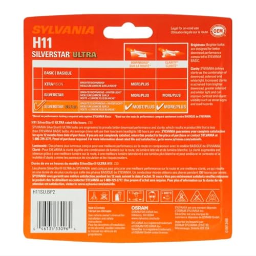 image for SYLVANIA - H11 SilverStar Ultra - High Performance Halogen Headlight B