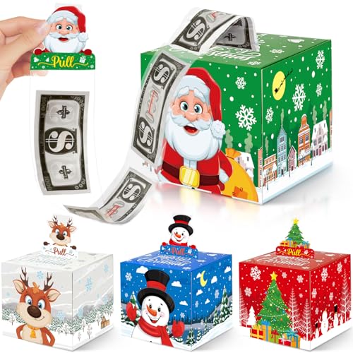 4 Pack Christmas Money Box for Cash Gift Pull,Christmas Tree