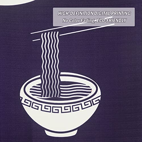 Ligicky Noren Doorway Curtain Japanese Style Long Type Door Tapestry Window Treatment Panels For Home Sushi Restaurant Decoration 33.5 X 59 Inch, Navy Blue (Noodle) #TOP4