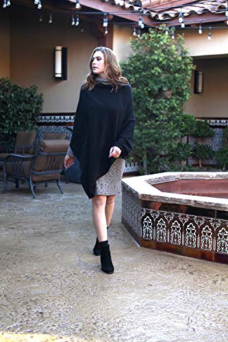 Pure Organic Cotton Knit 5-Way Poncho Wrap, Cardigan & Sweater (Black) Loving Thread4