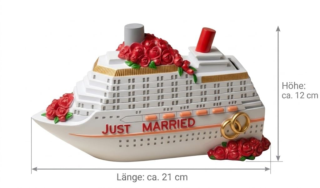 Just Married - Salvadanaio a forma di sposi, in ceramica, per matrimonio