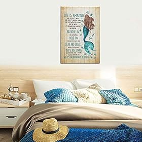 Mermaid Wall Decor For Bathroom Modern Artwork For Girl Room Life Lesson From A Mermaid Canvas Prints Wall Decorations… 51eusMbnEKL. SS280