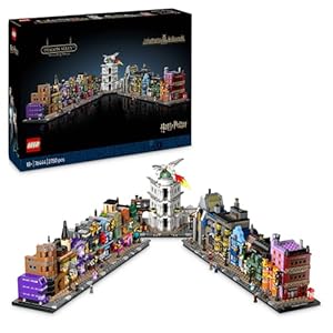 LEGO Harry Potter Diagon Alley Wizarding Shops Building Set for Adults – Collectible Gift for Father’s Day – Display Model incl. Microscale Stores & 12 Microfigures 76444