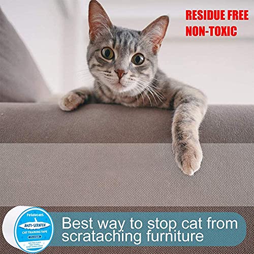 Petslucent Katzen Anti Kratz Tape 15m(7.5cm x 15m), Cat Möbelschutz Trainingsband Anti Scratching, Doppelseitige Schutzvorrichtungen für Teppich, Sofa, Couch, Tür