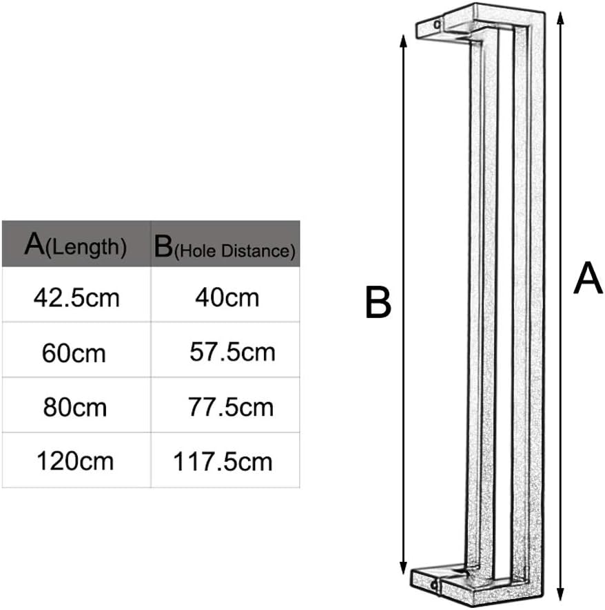 Bar Sliding Barn Door Handles and Pulls Polish Stainless Steel Heavy Duty Two-Sided Handle Hardware Sets Internal/External Gold