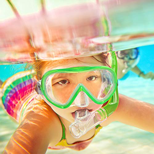 Image of Kids Snorkel Swim Mask, Child Diving Mask Anti-Fog Swim Goggles with Nose Cover for Snorkeling Diving Swimming