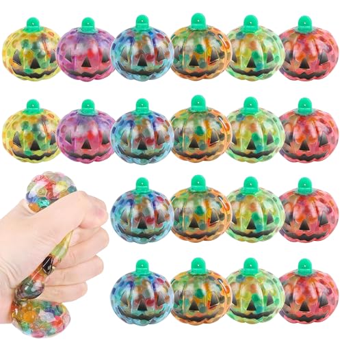ArtCreativity Pumpkin Halloween Squeeze Toys - Set of 24 Squishy