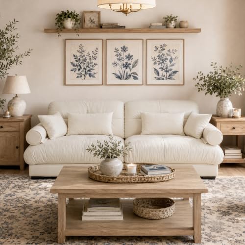 SoarTalent 2-Seater Cloud Sofa, 93.7" Modular Sectional Couch for Apartment, Studio & Small Living Room — Beige Velvet Loveseat Couches, Deep Seat, 600 lbs Capacity, Includes Pillow