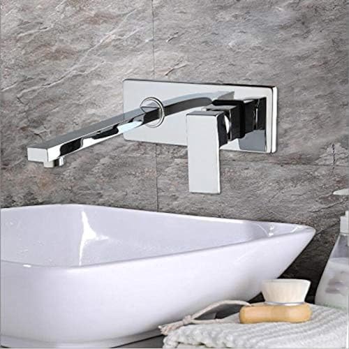 Grifo del fregadero empotrado para un baño moderno y ordenado de estilo minimalista