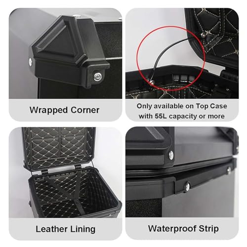 Maletero trasero de aluminio de alta resistencia con placa base para moto 5