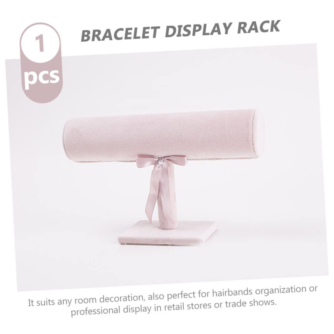 CIYODO Ornament Display Stand Bracelet Hair Ties Jewelry Bracelets Bracelet Display Stand Hair Scrunchie Stand Bangle Display Stand Wristband Watch Stand Bracelet Holder Display Rack Pink - Image 3