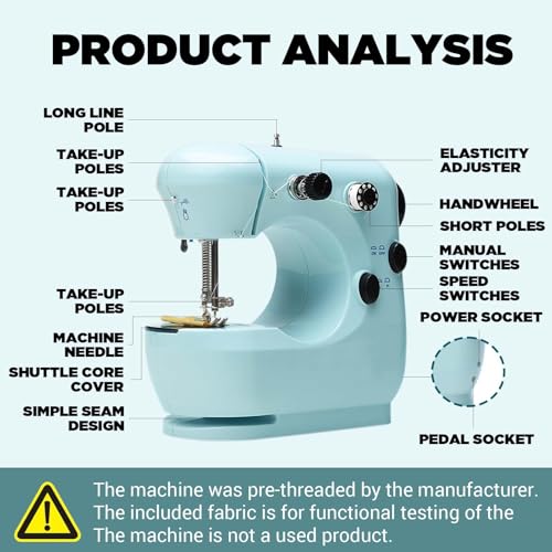301FRJ Sewing Machine Kits for Home & School | Beginner-Friendly 2-Speed Mini Machine for DIY Crafts, Household Repairs & Fun Skill-Building with Kids & Adults — view 5
