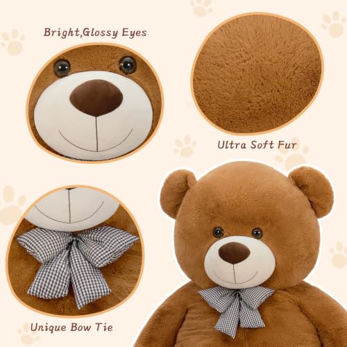Image of MaoGoLan Giant Teddy Bear 7 Feet, Jumbo Plush Stuffed Animal, Dark Brown