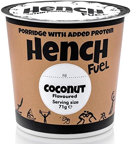Hench Fuel High Protein Porridge, Instant Oats, 20g of Protein Per Pot, Low Sugar, High Protein, Real Fruit Ingredients, Healthy Breakfast, Meal Replacement