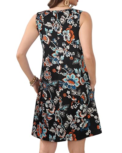 Image of JOLIGAL Womens Summer Dresses Casual Sleeveless Tshirt Sundress Beach Cover Up with Pockets Loose Tank Dress 2026