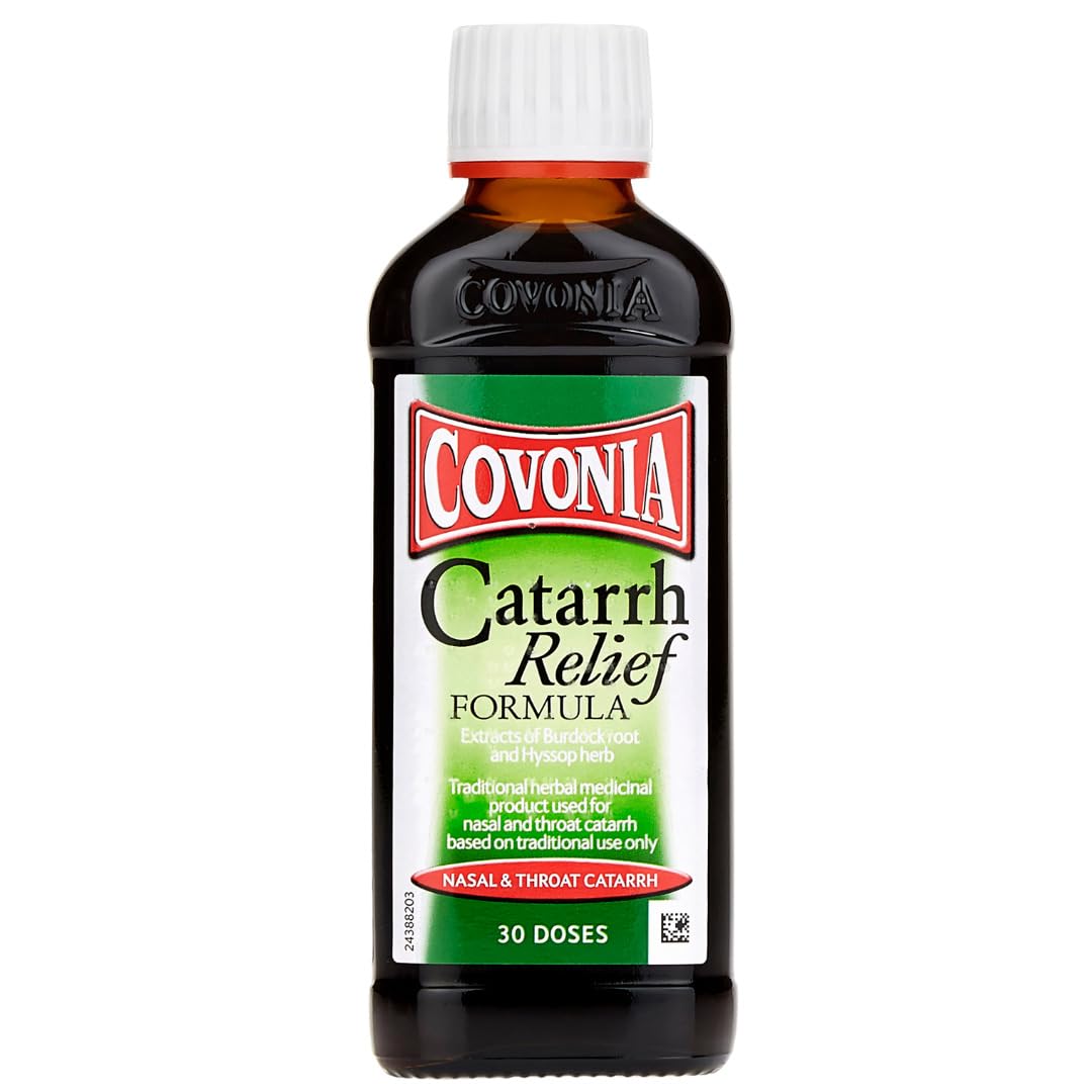 Covonia Catarrh Relief Formula , Traditional Herbal Medicine used to Relieve Nasal and Throat Catarrh ,Suitable for Vegetarians, Vegans & Coeliacs , 150 ml