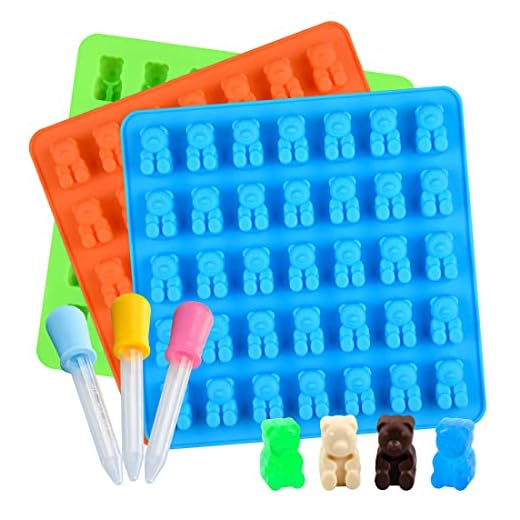Large Gummy Bear Mold 3-Pack for 105 Candies Silicone Candy Chocolate Molds