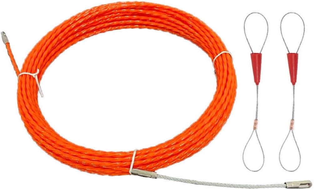 16.4 ft Fish Tape Wire Puller Electrical Pulling Fishtape Snake Through Wall floor Running Cable Pulley Head Spring (4mm 5m)