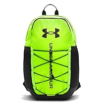 Under Armour Unisex Hustle Sport 6.0 Backpack, Zaino palestra idrorepellente per sport e atletica, Zaino sportivo con resistente fondo rivestito,Hyper Green, Black, Black,OSFM