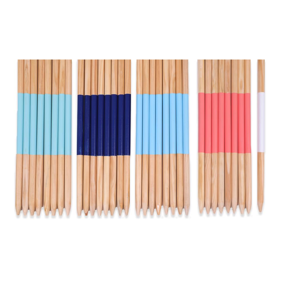 Uber Games Mikado XXL Mega 90 à 150 cm – Extérieur & intérieur – Livré dans un sac de transport – Version en bois FSC Jumbo (jusqu'à 150 cm)