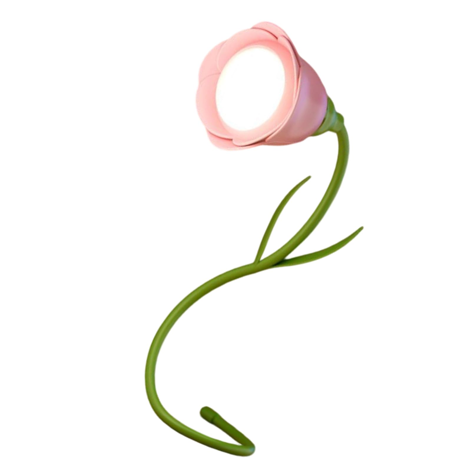 Tsophreniq Rechargeable LED Desk Lamp Flower Shape Atmospheres Bedroom Lights Bendable Dimmable Night Light Students Rechargeable Flower LED Desk Lamp Ornament