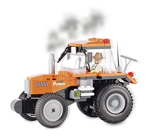 Trator com 160 Peças COBI Blocos de Montar Laranja