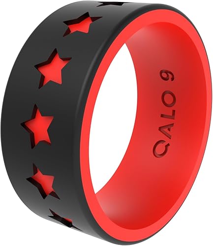 QALO Men's Silicone Wedding Rings – 8.5mm Wide x 2.5mm Thick – Durable Men Rubbe